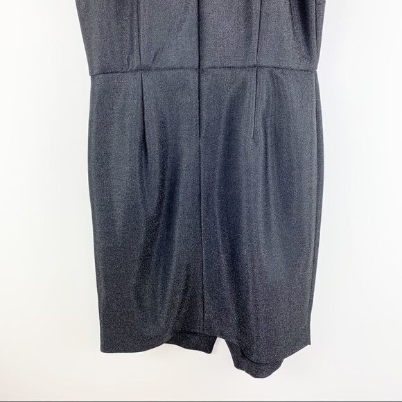 TOPSHOP Black Tinsel Sparkly Wrap Dress LBD - Picture 6 of 16